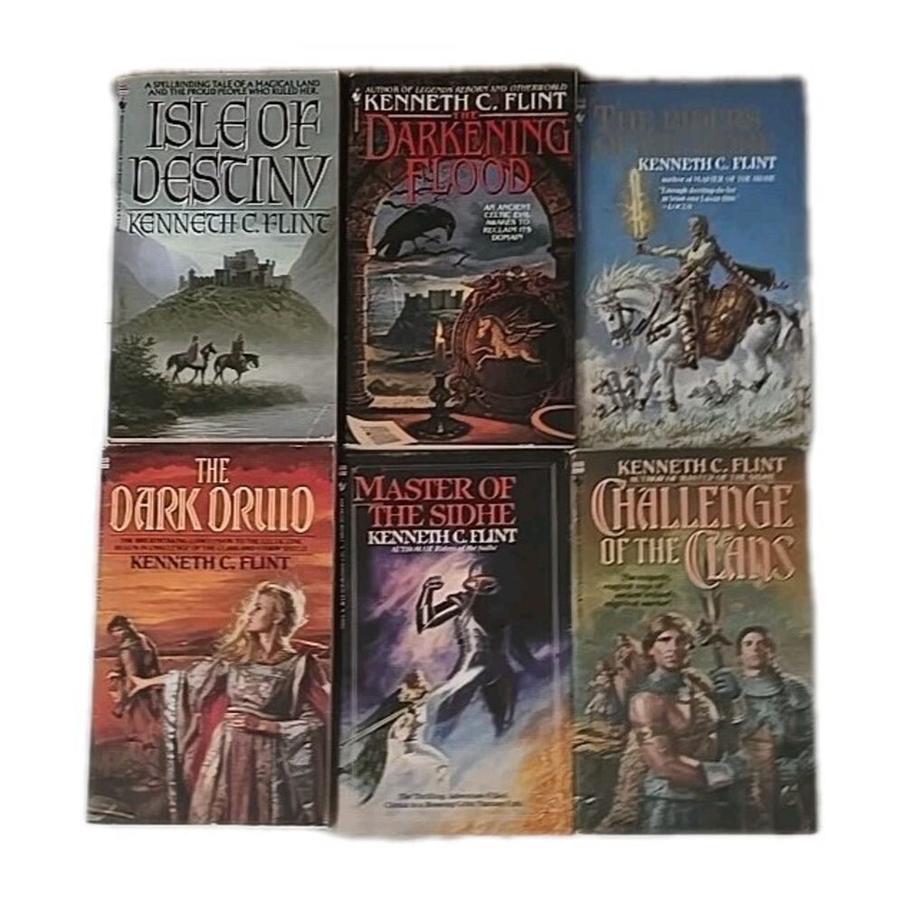 Lot of 6 Isle of Destiny, The Dark Druid by Kenneth C. Flint Paperback‎ Books